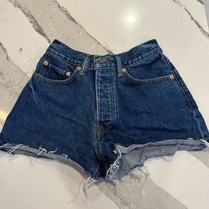 Brand new dark wash denim shorts, never worn and have no flaws.